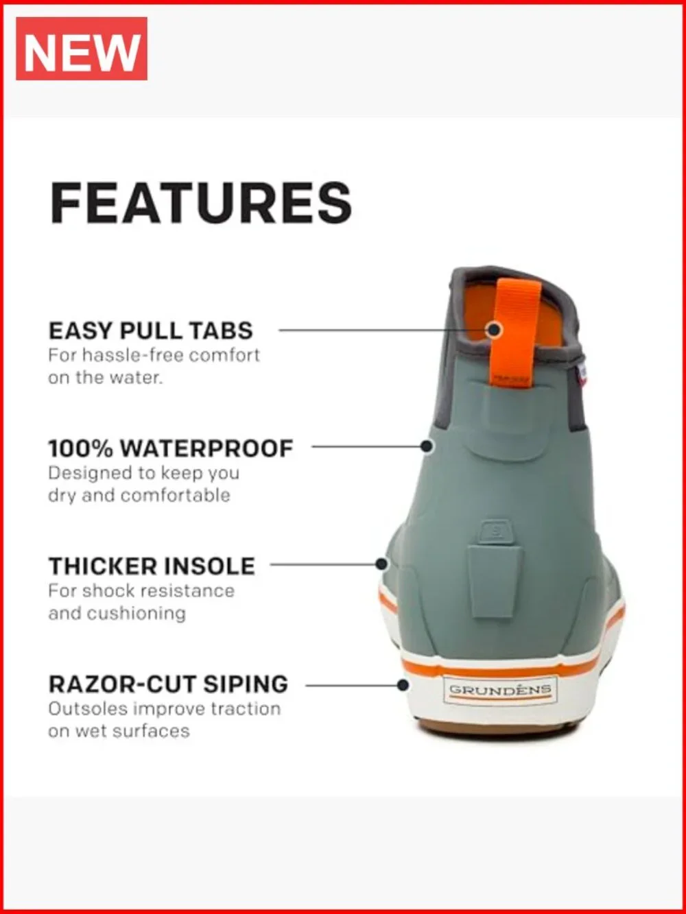 Men's Waterproof Rain Boots Slip-On Moc Toe Rubber Work Boot